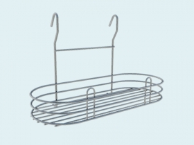 Полка на рейлинг овальная 1-но ярусная 400х160х260 мм с 2-мя крючками (Акция)