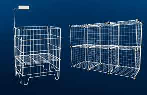 Торговые корзины и стеллажи разборные