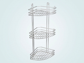 Полка для ванной угловая 3-х ярусная страйт глубокая