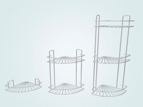 Полки для ванной угловые 1/2/3-х ярусные радиальные  мелкие