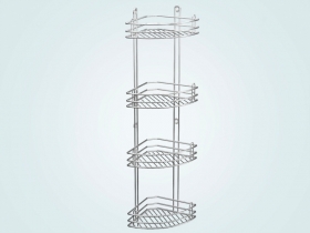 Полка для ванной угловая 4-х ярусная страйт глубокая (Акция)