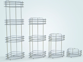 Полка для ванной угловая Универсальная НРТШ без сверления на самоклеящихся зацепах