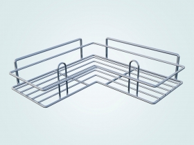 Полка для ванной угловая прямоугольная 1-но ярусная с липучками (ПОП260)